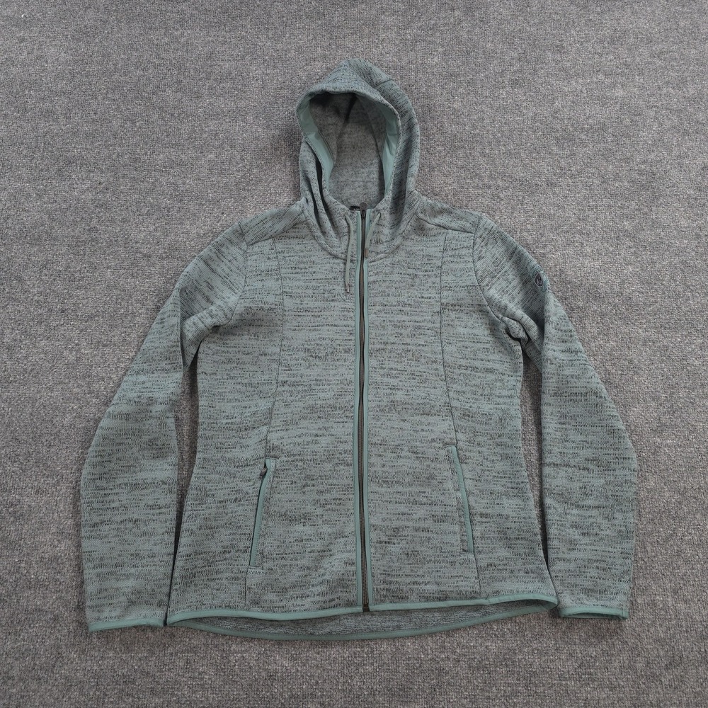 Kuhl Jacket Womens Medium Green Ascendyr Hoody Fleece Hiking Camp Outdoors 4376